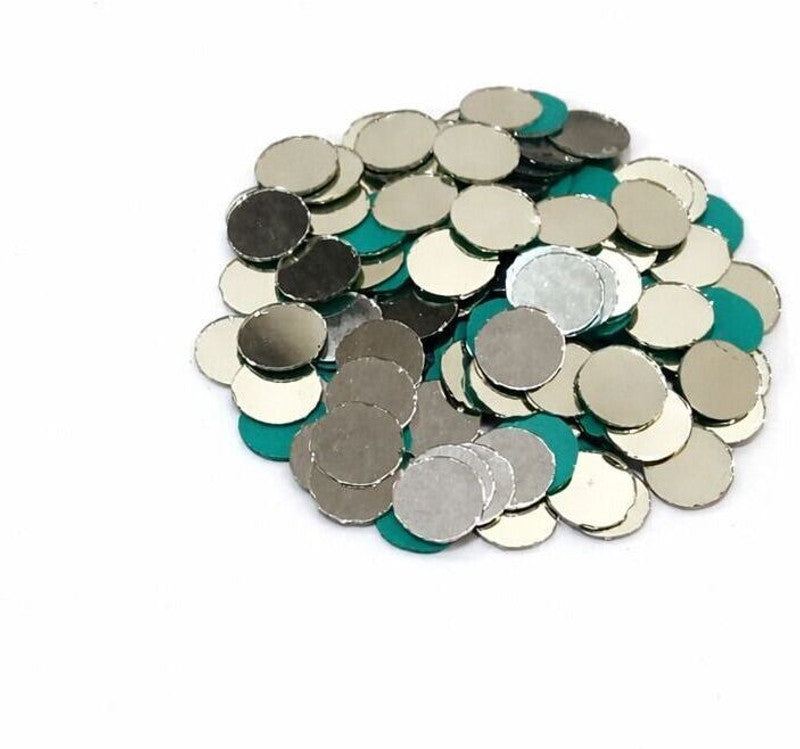 vavadiya Round Silver Mirror Pieces for Lippan Art & Jewelry Craft(Total 500pcs.)