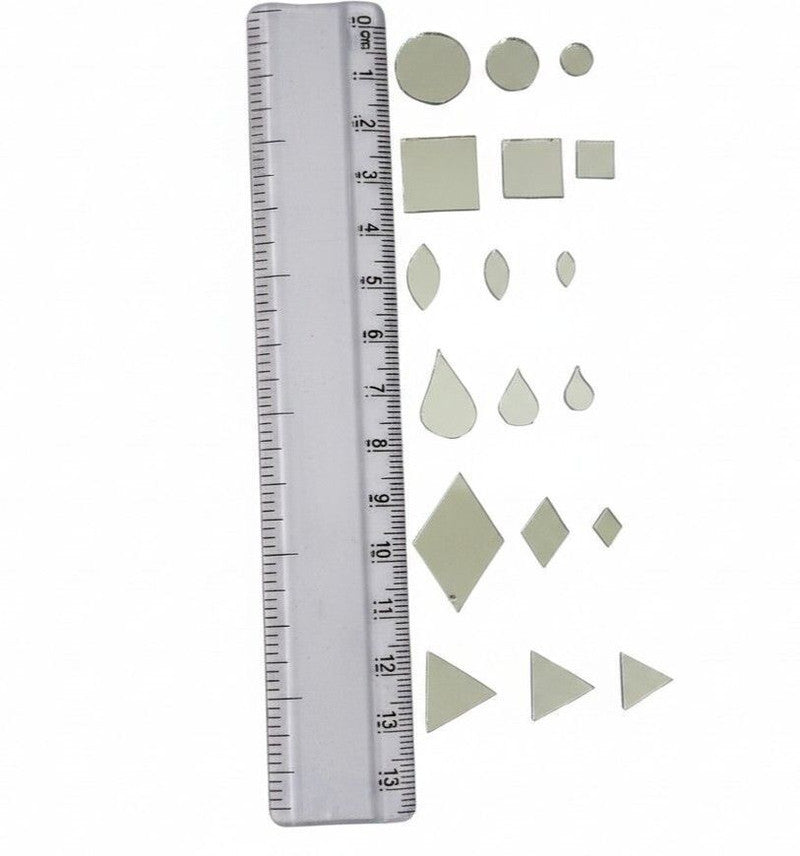 vavadiya Mirror Kit for Lippan Art Total 1800pcs., Per shape 100pcs(pack of 18 shapes)