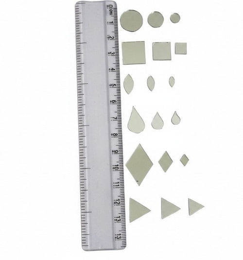 vavadiya Mirror Kit for Lippan Art Total 1800pcs., Per shape 100pcs(pack of 18 shapes)